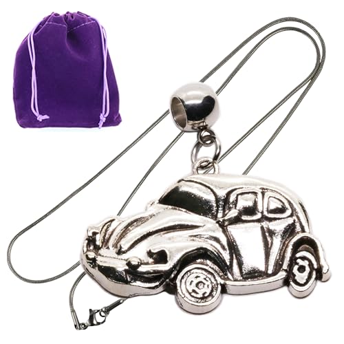 Dave The Bunny VW Bug Necklace with Stainless Steel Snake Chain - Elegant Car Decor and VW Beetle Accessories for Women - Perfect Car Accessories Gift for Women and Car Enthusiasts