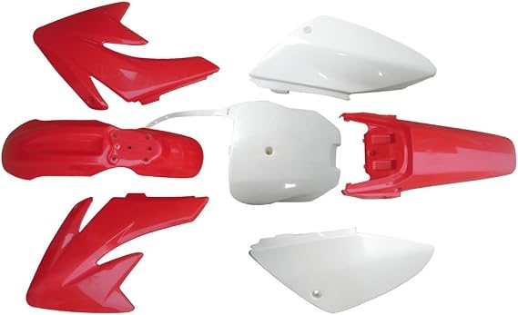 Plastic Fairing Kit for CRF70 CRF 70 Dirt Pit bikes Fender parts (4 Red 3 White)