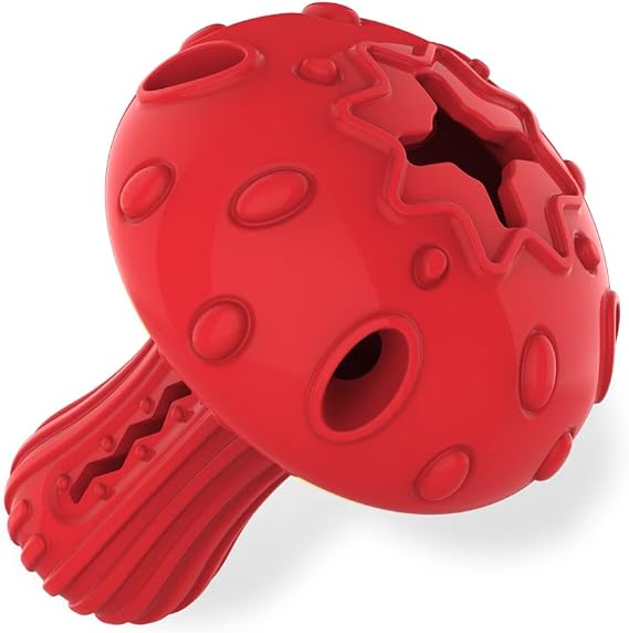 SCHITEC Dog Chew Toy for Large & Medium Dogs, Rubber Treat Dispensing Toy for Aggressive Chewers, Interactive Slow Feeder Tough Puzzle Toys Teeth