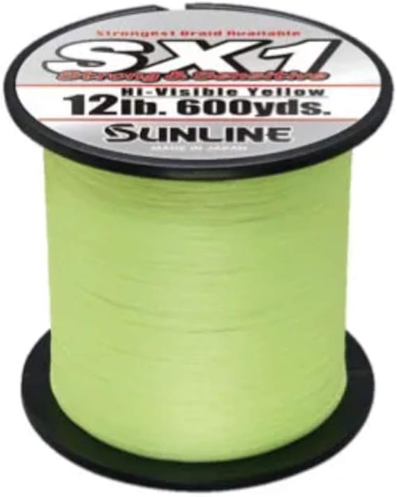 Sunline 63041818 SX1 Hi-Visible Yellow 12 lb Fishing Line, Hi-Visible Yellow, 600 yd