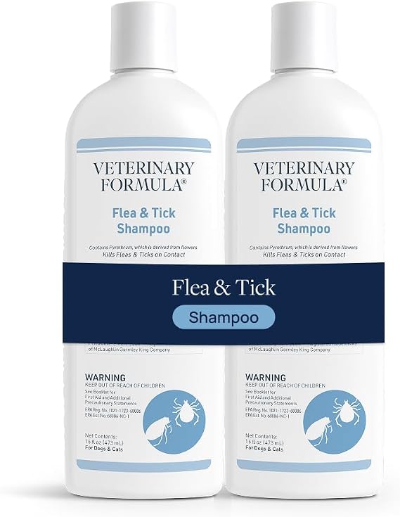 Veterinary Formula Flea & Tick Shampoo for Dogs & Cats, 16 oz, 2-Pack