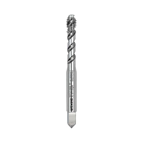 Tools M4 x 0.7 Spiral Flute Thread Tap, Metric Machine Threading Tap High Speed Steel Cobalt(HSSCo), Bright for Aluninum Cuttinh,Round Shank with Square End, H2 Tolerance, 1pcs