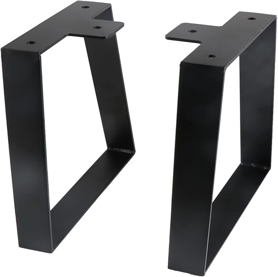 10 Inch Trapezoid Table Legs Black, DIY Furniture Metal Feet 2PCS