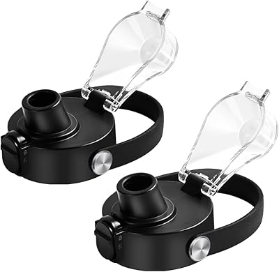 XACIOA Lid for Hydro Flask Wide Mouth, Replacement Lid for Hydroflask 12-64 oz Wide Mouth Bottles, Flip Top for Iron Flask Wide Mouth Bottles with Button Lock & Soft Handle