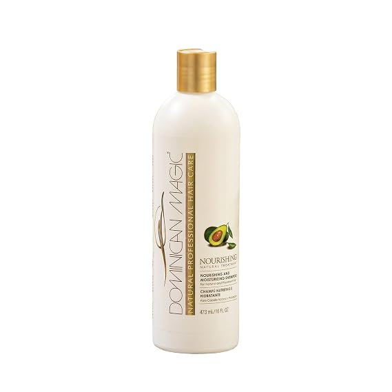 Dominican Magic Nourishing Shampoo - Hair Shampoo for Gentle Cleanse & Frizz Control with Aloe Vera & Avocado Oil - A Hydrating Shampoo for Soft, Natural, Healthy-Looking & Beautiful Hair - 15.87 Oz