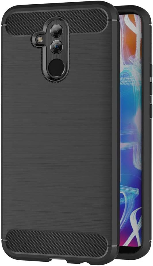 AICEK Case Compatible Huawei Mate 20 Lite Black Silicone Mobile Phone Case for Huawei Mate 20 Lite Protective Case Carbon Look Soft Case (6.3 Inches)