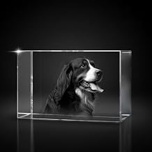 Giftic 3d Laser Engraved Classic Rectangle Crystal Custom Photo Print, Personalised Gifts for her/him, dad/mom, Anniversary Couples Gifts (Wide, Medium: 10x6x6cm, Glass Crystal)