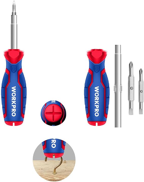 WORKPRO WP221046 6-IN-1 Profesyonel Çok Fonksiyonlu Değişken Uçlu Tornavida Seti