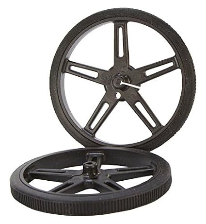 70 x 8mm Black Robot Wheels