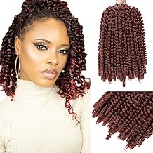Spring Twist Hair 8 Inch Spring Twist Crochet Hair 6 Packs Spring Twist Braiding Hair For Butterfly Locs Soft Locs Low Temperature Synthetic Fiber Fluffy Hair Extensions (8 Inch,350#)