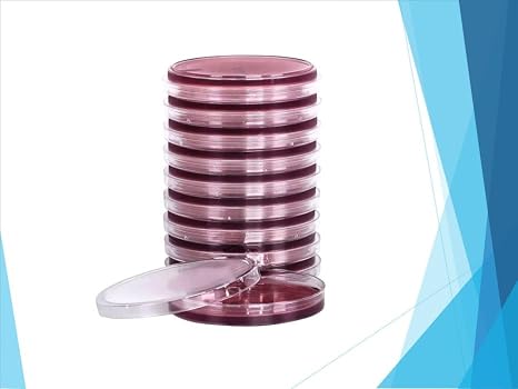 MacConkey Agar (MAC), (10-Pack), Pre-Poured, 15x100mm Petri Plates. Industry Use: Food Safety. for Dectection of E. Coli, Shigella, Salmonella.