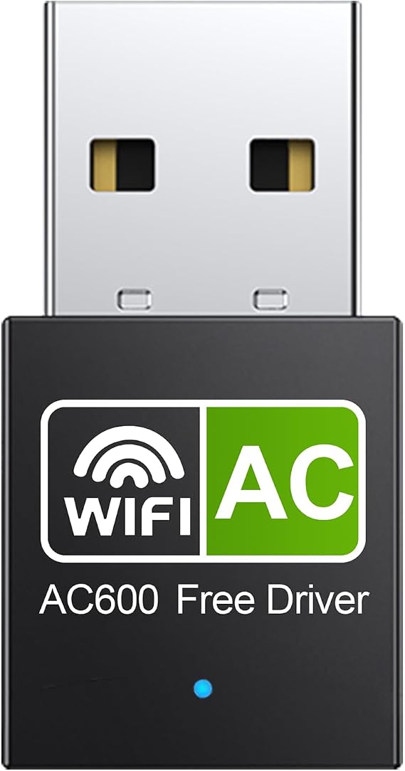 USB WiFi Adapter, 600Mbps Dual Band with 2.4G 5.8G Wireless Adapter, WPA3 Network Security, Mini WiFi AC Wireless Network for Desktop Laptop PC Support Windows 7/8/ 10, Light Black