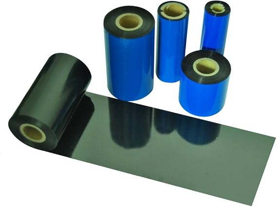 Beyond Barcode Thermal Transfer Ribbon TTR Resin Enhanced Wax Ribbon Compatible for Zebra Printer 4.33" X1476' (110mm X 450m) Black 72 Rolls
