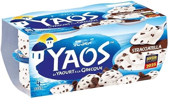 Yaos Greek-Style Yogurt with Stracciatella (Chocolate Shavings) 4x125g