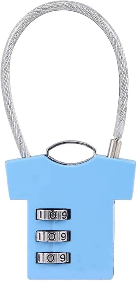 MroMax 3 Digit Combinations Padlock the Safe Cipher Lock Mini Zinc Alloy Resettable Code Lock, Blue Locks (1 Pack)