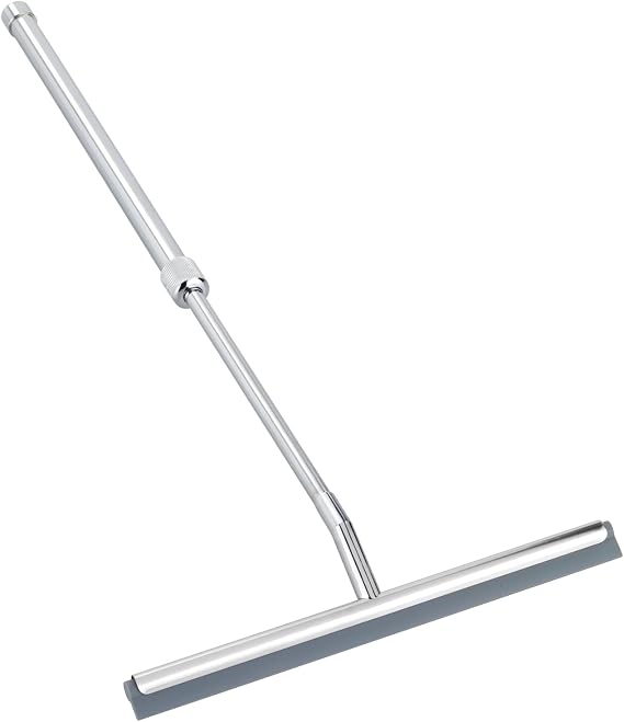 WENKO 21789100 Telescopic bathroom squeegee - for bath and shower, Stainless steel, 26 x 37-59 x 3 cm, Shiny