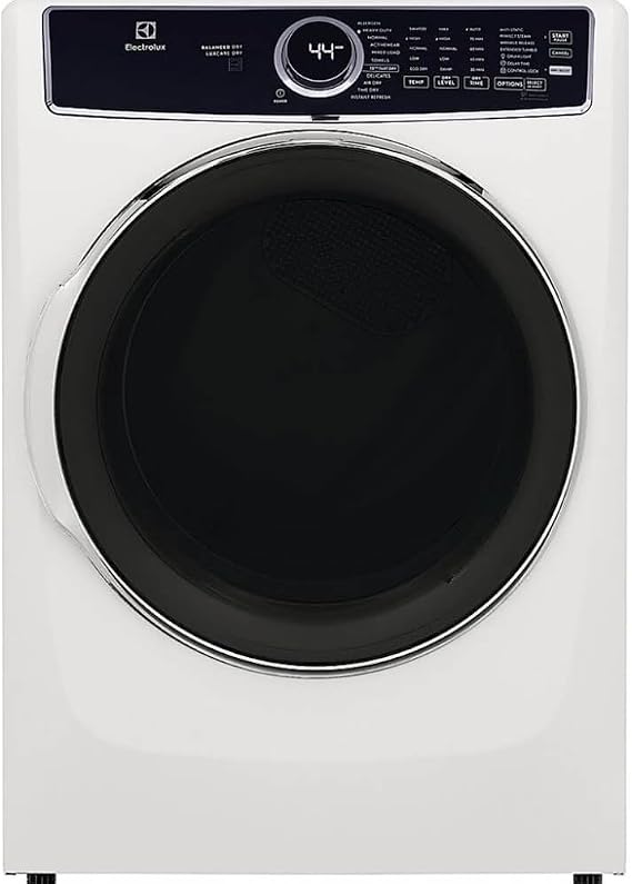 Electrolux ELFE7637AW 27 in. W 8 cu. ft. Front Load Electric Dryer with Perfect Steam and LuxCare Dry System in White