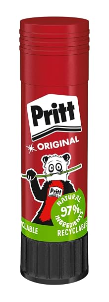 Pritt PS22 22 gm Solid Washable Non Toxic Stick Glue, Red, Pack of 12