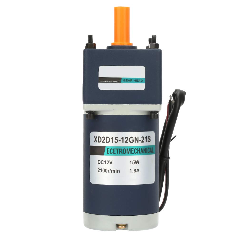 12V 15W Permanent Magnet DC Motor, 1800 2100RPM High Speed Electric Permanent Magnet DC Gear Motor for DIY Generator and PWM DC Motor Speed Controller Fan