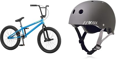Retrospec 20” BMX Bike for Kids Age 6-11 with 80Six Helmet for Biking, Skateboarding, Scooter, and Skating Ages 5