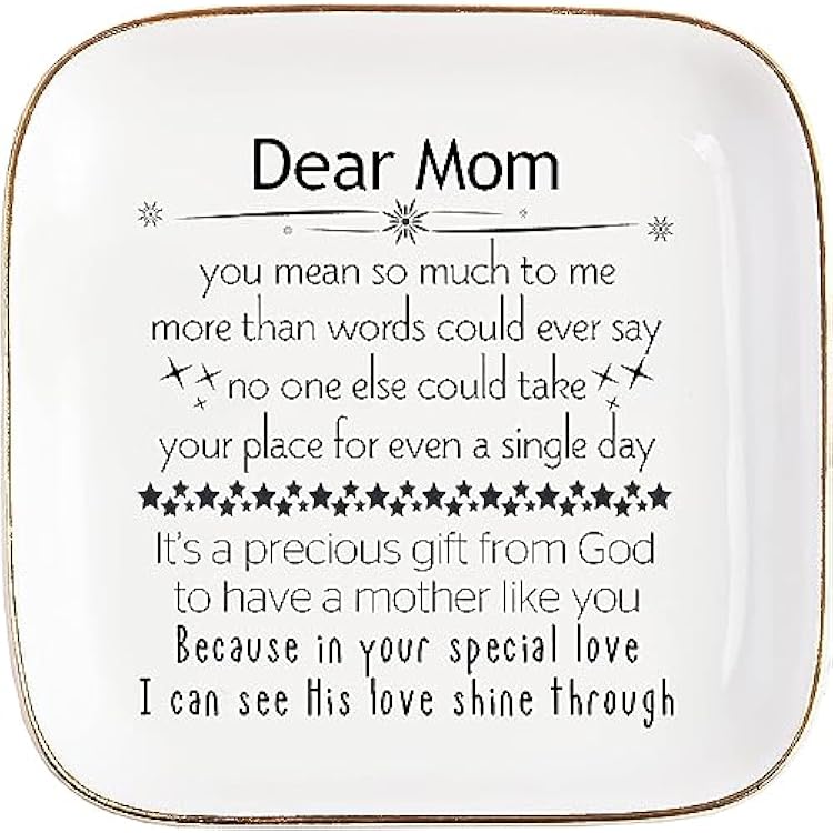 Gifts for Mom from Daughter, Son, Kids, Mom Christmas Gifts for Mom, Mom Birthday Gifts, Mom Gifts, Valentines Day Gifts for Mom, Mothers Day Gifts, Presents for Mom, Ceramic Ring Dish Jewelry Tray