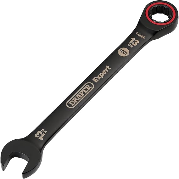 Draper 03884 Expert HI-TORQ Metric Ratchet Combination Spanner, 13mm, Black