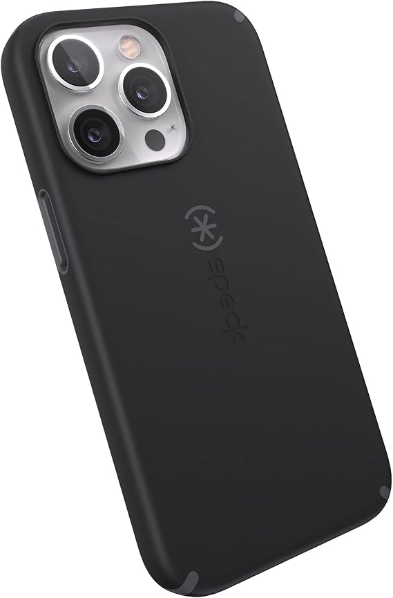 Speck iPhone 13 Pro Case - Drop Protection & Scratch Resistant, Built for MagSafe Case for iPhone13 Pro - Slim Design with Soft Touch Coating - Black, Slate Grey CandyShell Pro