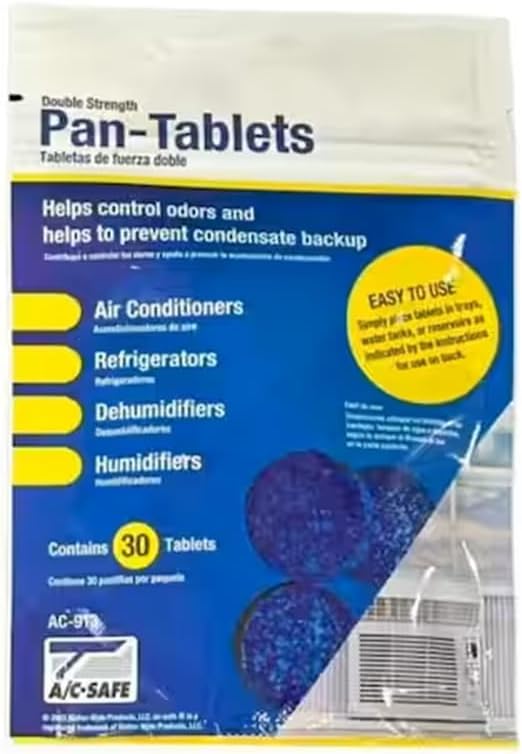 AC Safe Pan Tablets - 30 Count: Cleans scum in Drain Pans and Humidifiers