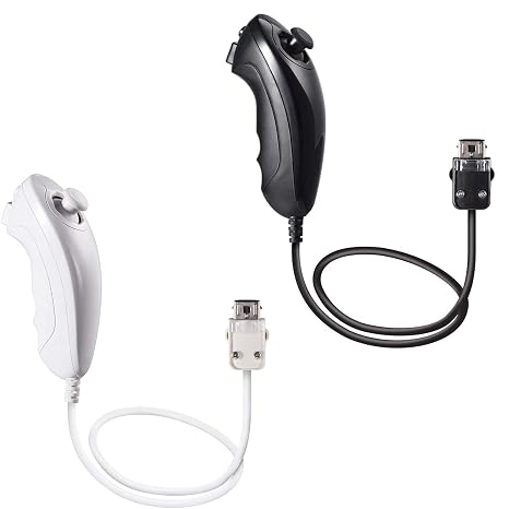 miadore 2 Pack Wii Nunchuck Controller, Nunchuk Controller Replacement Compatible for Wii Wii U Console