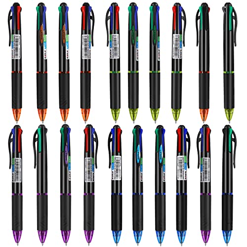 Baile 4 Colors Multifunctional pen 0.7 mm Ballpoint Pen in One Pen,Pack of 20