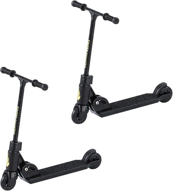 2Pcs Black T-Head Finger Scooter, Stress Relief Desk Gadget for Skate Fans and Office Workers, Precision Control for Smooth Tricks and Focus
