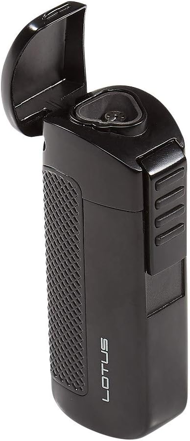 Lotus CEO Triple Torch Flame Lighter w/ Cigar Punch - Black Matte