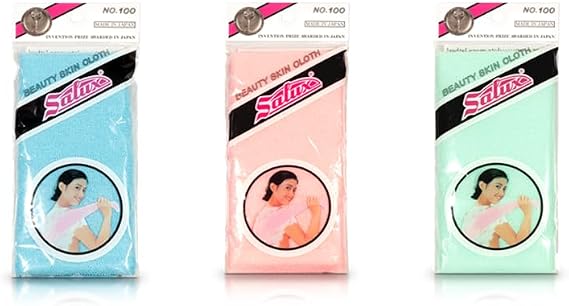 Salux Bath Towel Blue Peach Green 3 Count Pack