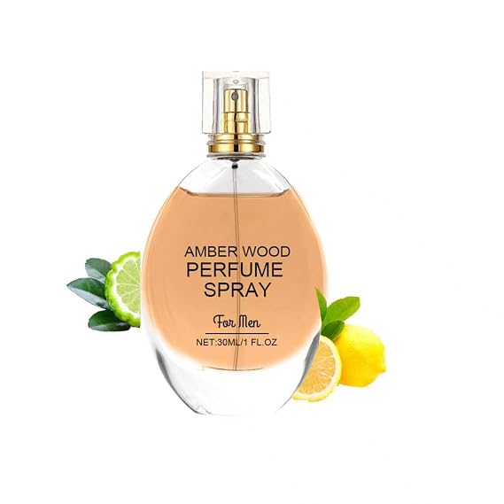 Ambre Wood Blend Perfume Spray -Long-Lasting Natural Perfume Oil,Fresh Scent with Bergamot & Lavender,Elegant & Romantic Fragrance for Women & Men,Daily Wear