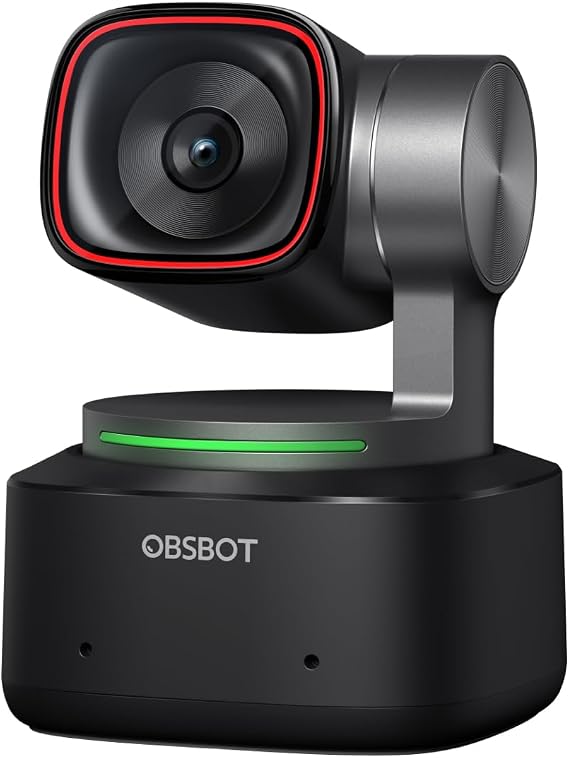 OBSBOT TINY 2 Web Camera, AI Automatic Tracking, Webcam, HDR, 4K, 50 Megapixels, Full Pixel AF, Gesture, Voice Control, Noise Canceling Microphone, Meeting, Live Streaming, Video Calls, PC, Mac