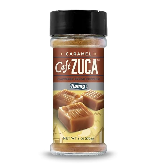 Cafe ZUCA Caramel Flavored Coffee Topping, Real Caramel & Cane Sugar Sweetener for Coffee, Lattes & Hot Chocolate, No Refrigeration, 6 oz Jar (Pack of 1)