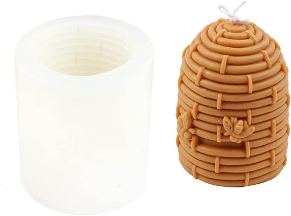 Honeycomb Hive Candle Silicone Mold Fondant Cake Chocolate Candy Mould for Beeswax Candle, Soap, Lotion Bars, Plaster, Polymer Clay