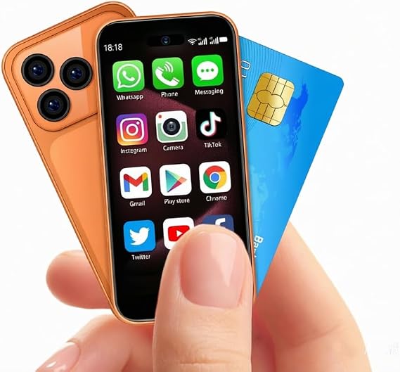 Mini Phone Unlocked 3.75" HD Touch Screen Mini Smartphone Android Compact Mobile Phone for Kids &Students Cell Phone wih Quad-Core Dual SIM Face lD1GB+16GB