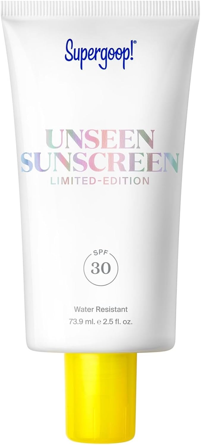 Supergoop! Unseen Sunscreen - SPF 30 - Invisible, Broad Spectrum Face Sunscreen + Makeup-Gripping Primer - Weightless, Scentless - For All Skin Types & Skin Tones - 2.5 fl oz