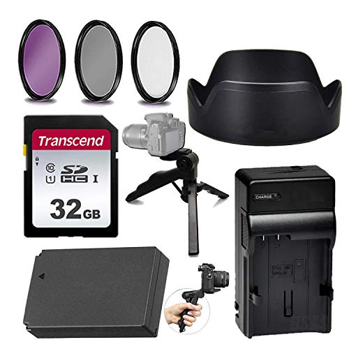 49mm Must-Have Accessory Kit for Canon EOS M50, M100, M10, M, Kit Includes : Replacement LP-E12 Battery & Charger, 32GB Transcend Memory, PZ_EW-53 Lens Hood and More