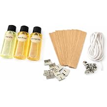 NS-era Mum Yapım Seti 30 ml Paçuli 30 ml Vanilya ve 30 ml Bergamot Esans, Ahşap fitil ve İp fitil