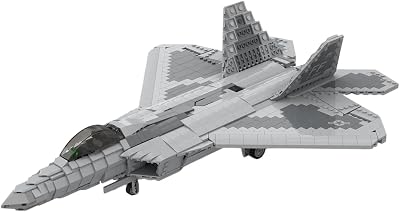F-22 Raptor Building Bricks Set, 1:35 Scale Model with Swingable Ailerons, Flaps, and Leading Edge Slats, Military Aircraft Kit for Teens & Adults 2628 PCS