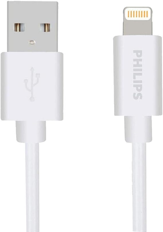 Philips 2.4A iPhone Lightning Şarj ve Data Kablosu Beyaz 1 Metre