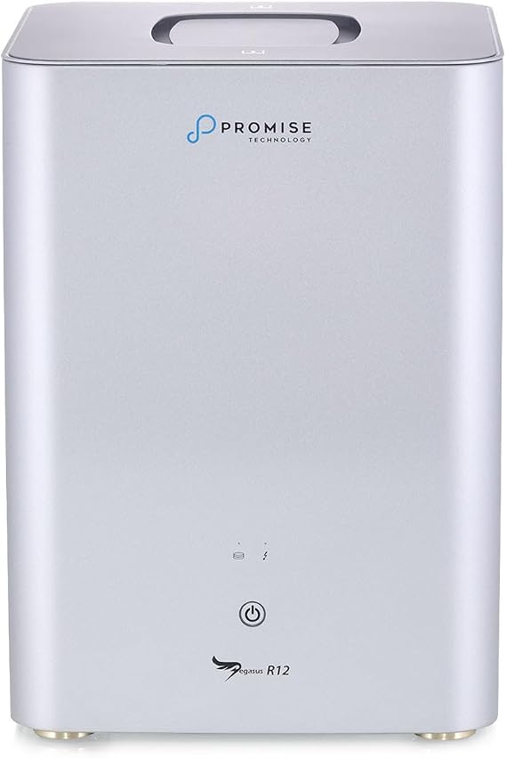 Promise Technology Promise Pegasus R12 60TB HDD 6x10TB | Thunderbolt 4 RAID Array with 40Gbps speed and 12-bay design for data storage, video editing and media management