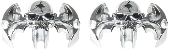 Winged Skulls Chrome Emblem 2-pc Set