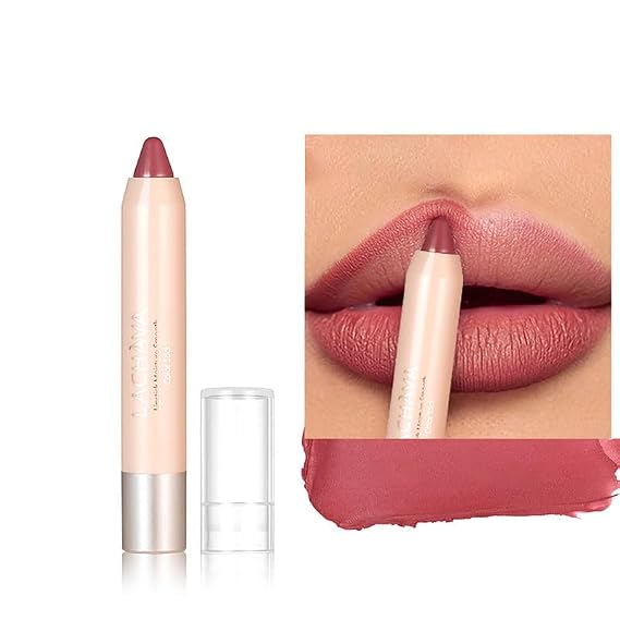Ultra Matte Crayon Lipstick for Women, Waterproof Moisturizing Creamy Lipstick Pen Long Lasting Full Lip Liner,Smooth Long Wear Lip Color Velvet Lip Gloss,Sexy Non-Stick Red Lip Tint (#01)