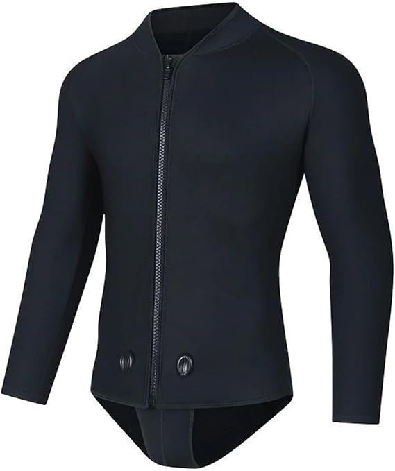 Wetsuit 3MM Neoprene Hooded Wetsuit Men Two Pieces Separate Set Diving Suit Scuba Spearfishing(Front open top,XL)
