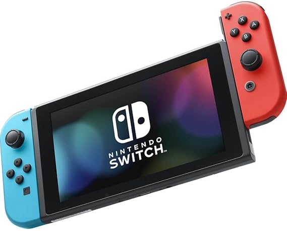 Nintendo Switch with Neon Blue and Neon Red JoyCon