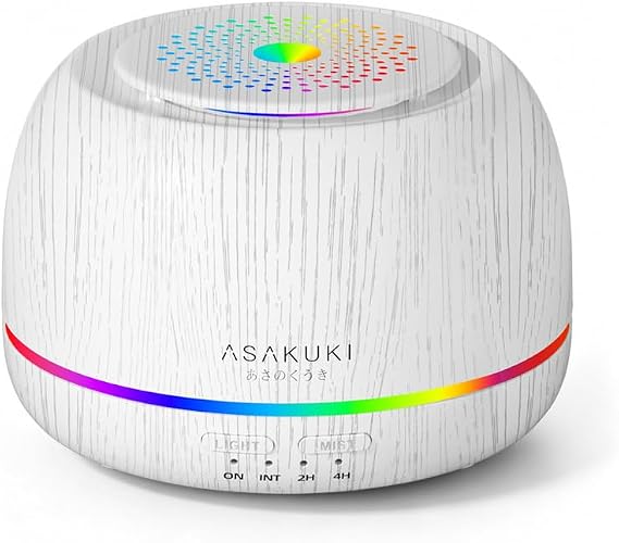 ASAKUKI Premium Essential Oil Diffuser with 10 Oil Set, 5 in 1 Ultrasonic Aromatherapy Fragrant Oil Humidifier Vaporizer, Timer and Auto-Off Safety Switch-White