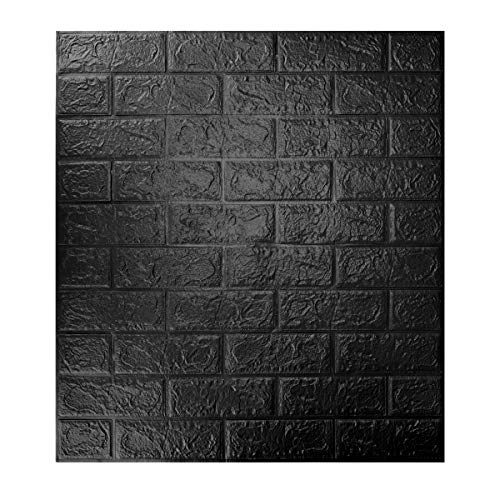 20-Pack 115 Sq.Ft Faux Brick Panels 3D for Wall Decor Peel and Stick in Black